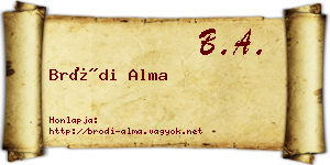 Bródi Alma névjegykártya